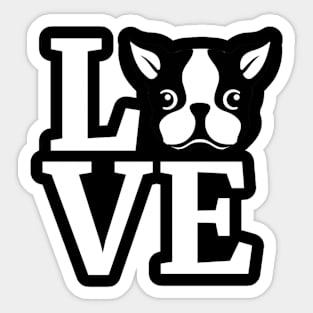 I Love My Boston Terrier Hoodie Sweater Gifts for Dog Lovers Sticker